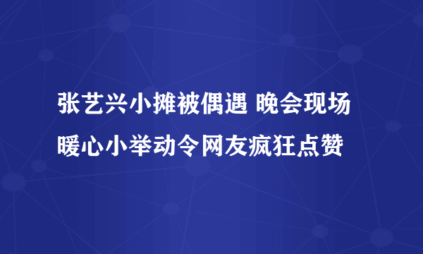 张艺兴小摊被偶遇 晚会现场暖心小举动令网友疯狂点赞