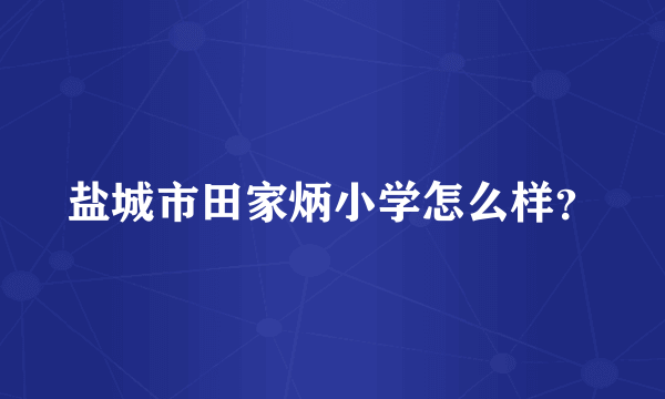 盐城市田家炳小学怎么样？