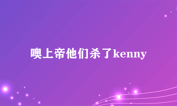 噢上帝他们杀了kenny