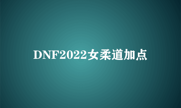 DNF2022女柔道加点