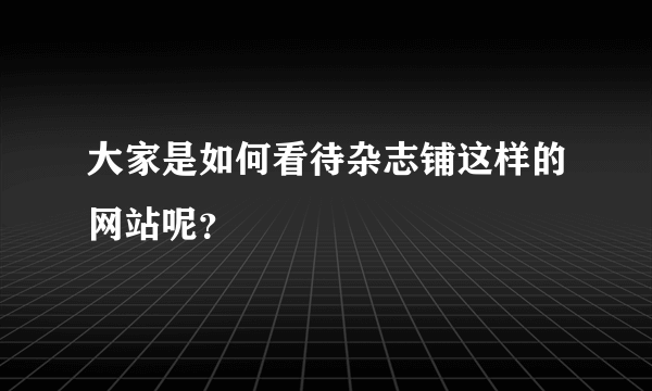 大家是如何看待杂志铺这样的网站呢？