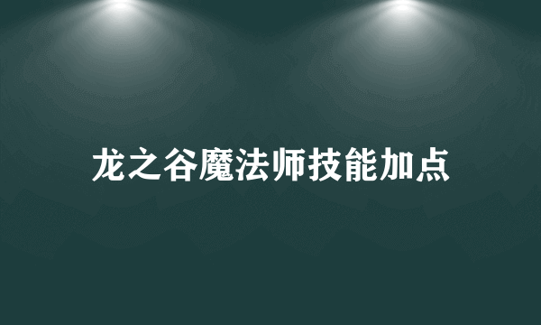 龙之谷魔法师技能加点