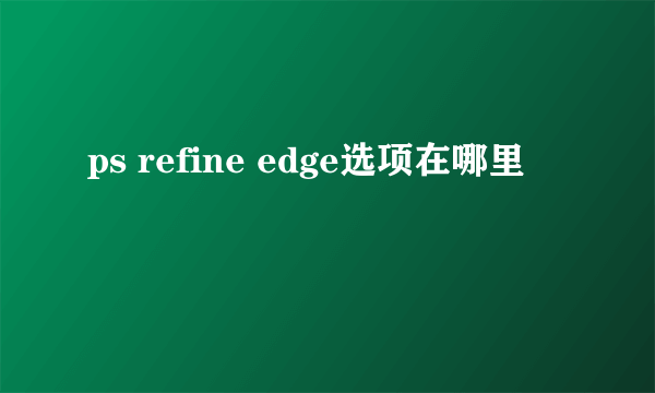 ps refine edge选项在哪里