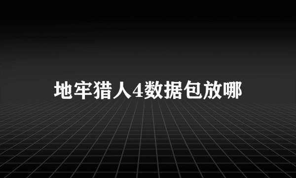 地牢猎人4数据包放哪