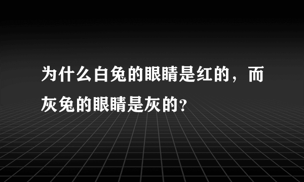 为什么白兔的眼睛是红的，而灰兔的眼睛是灰的？