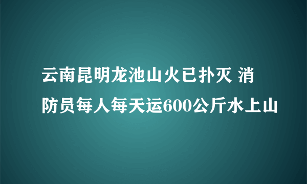 云南昆明龙池山火已扑灭 消防员每人每天运600公斤水上山