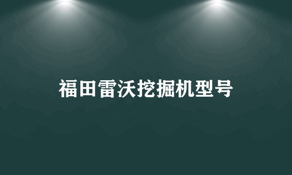 福田雷沃挖掘机型号