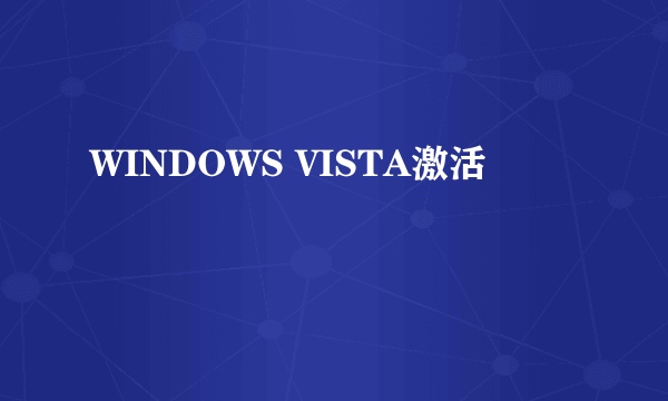 WINDOWS VISTA激活