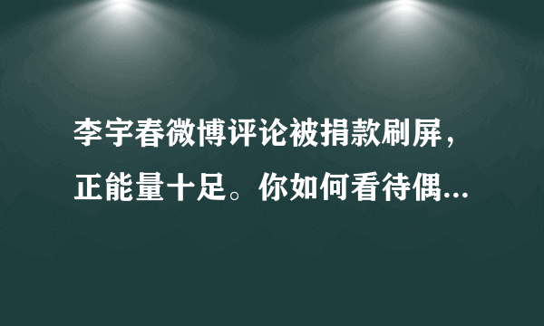 李宇春微博评论被捐款刷屏，正能量十足。你如何看待偶像的力量？