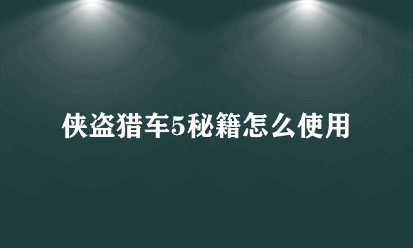 侠盗猎车5秘籍怎么使用