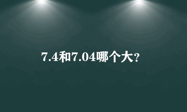 7.4和7.04哪个大？