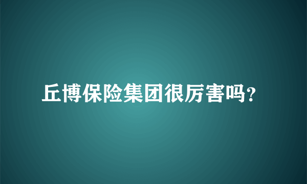 丘博保险集团很厉害吗？