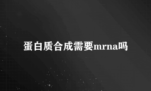 蛋白质合成需要mrna吗