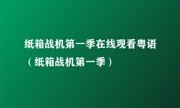 纸箱战机第一季在线观看粤语（纸箱战机第一季）