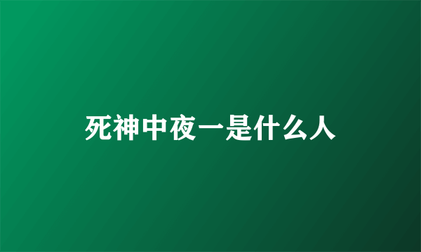 死神中夜一是什么人