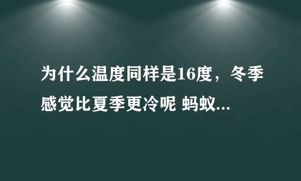 为什么温度同样是16度，冬季感觉比夏季更冷呢 蚂蚁庄园今日答案早知道11月7日