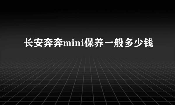 长安奔奔mini保养一般多少钱