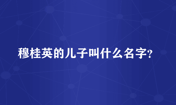 穆桂英的儿子叫什么名字？