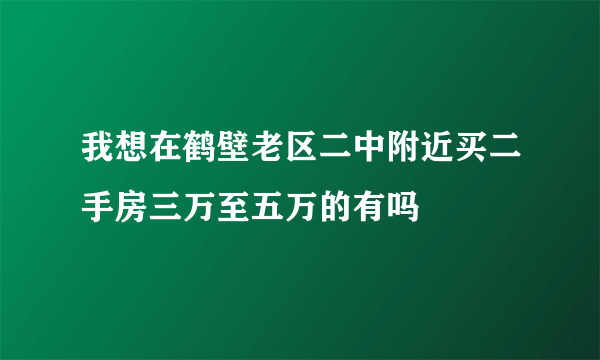 我想在鹤壁老区二中附近买二手房三万至五万的有吗