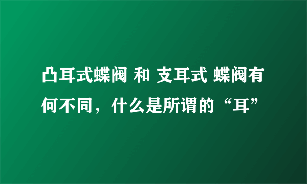 凸耳式蝶阀 和 支耳式 蝶阀有何不同，什么是所谓的“耳”