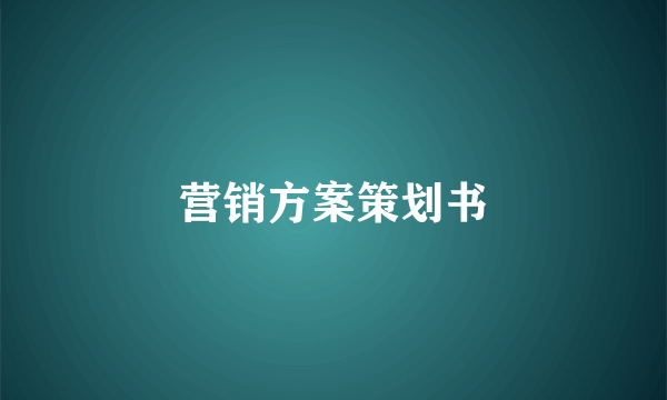 营销方案策划书