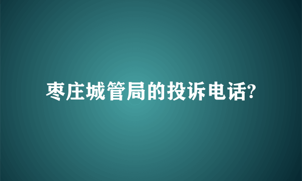 枣庄城管局的投诉电话?