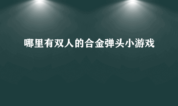 哪里有双人的合金弹头小游戏