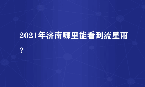 2021年济南哪里能看到流星雨？