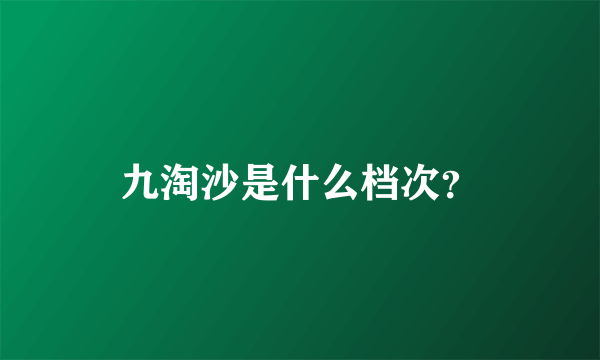 九淘沙是什么档次？