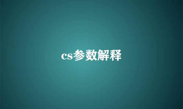 cs参数解释